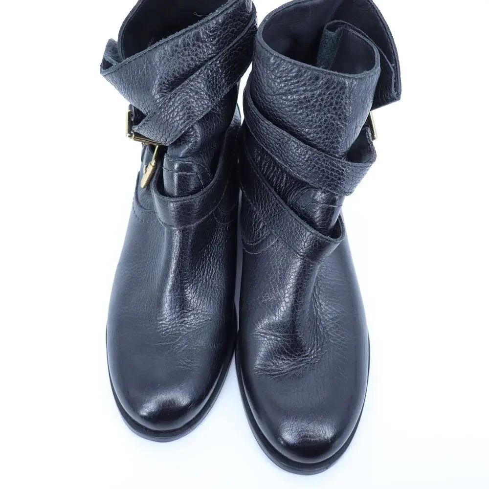 KATE SPADE Sabina Moto Ankle Boot Black Leather Double Buckle Women's 7